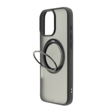 iPhone 16 Pro Max Tough Case Cover with 360° Rotating Stand: Multi-Functional Design for Lens and Screen Protection, Compatible With Magsafe - Black